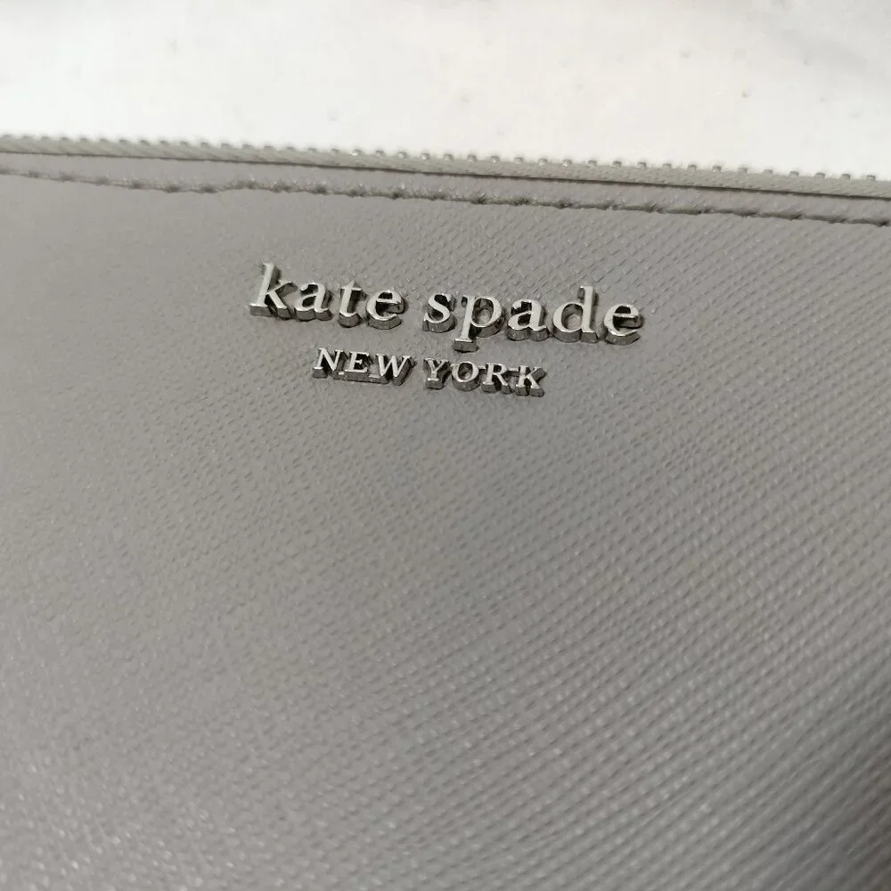 Kate Spade 'Cameron' Large L-Zip Wristlet‎ Light Gray